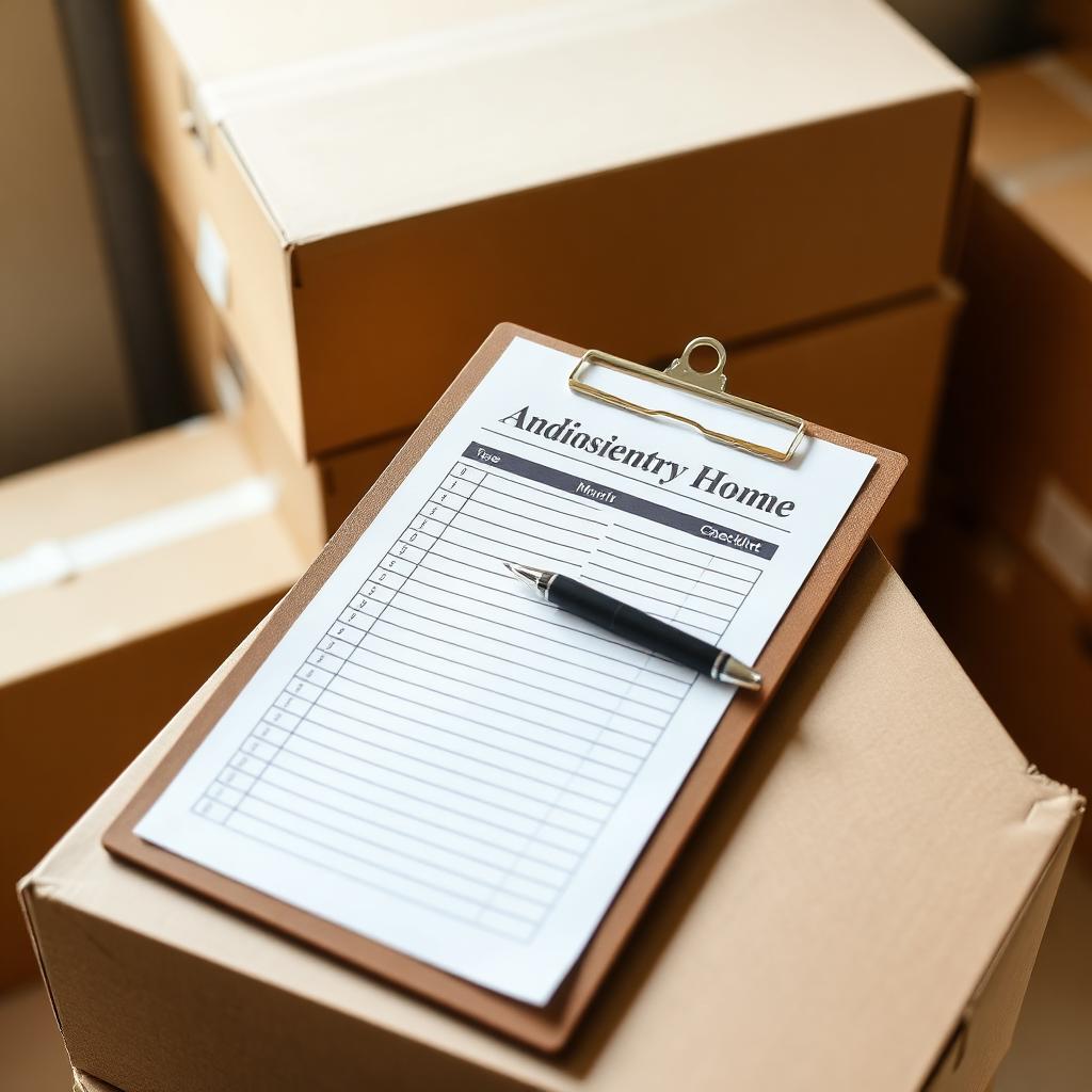 Inventory checklist on boxes